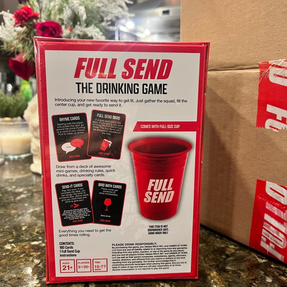 Brand new full send drinking game
